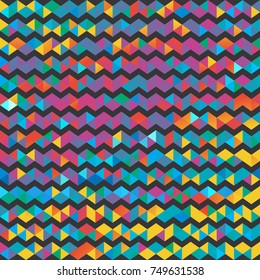 Colorful wavy corner zigzag lines, pattern background.