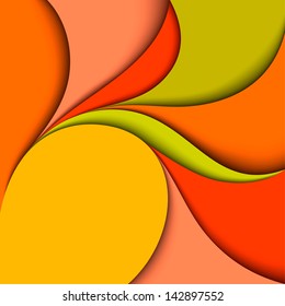 Colorful wavy design. Abstract background. Paper layers