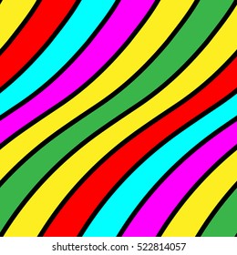 Colorful wavy diagonal seamless pattern