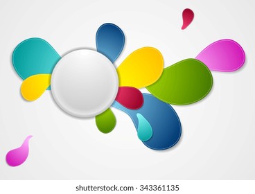 Colorful wavy drop shapes abstract background. Vector design