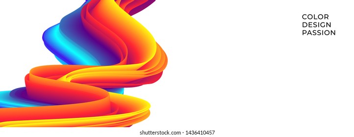 Colorful wavy flows of a fluid lines and liquid shapes with a smooth splash of color