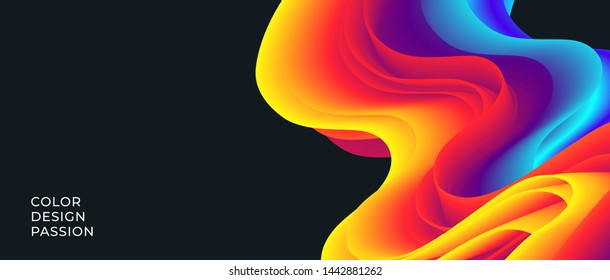 Colorful wavy flows of a fluid lines of a liquid shapes with a smooth splash of color. Eps10