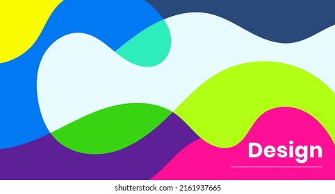 Colorful wavy fluid summer abstract background vector design. Wallpaper banner, magazine, social media, creative album, art cover editable layout illustration template.