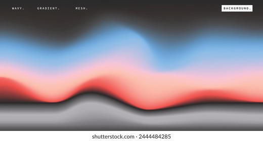 Colorful wavy gradient mesh background. Abstract blurred color gradation backdrop. 