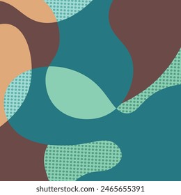 Colorful wavy with halftones background. Vector illustration.