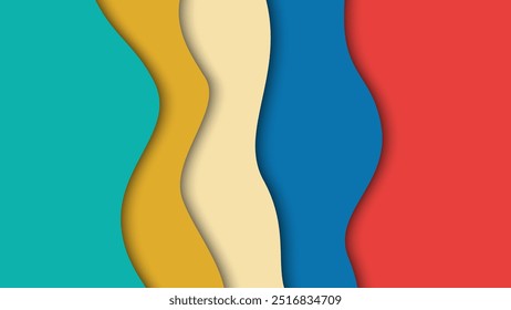 Colorful wavy layered background design