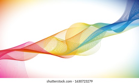 Colorful wavy line web colorful deco graphic element