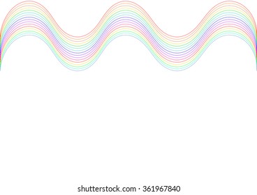 Colorful wavy lines above and a large copy space below