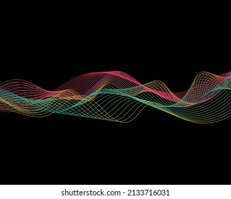 Colorful Wavy Lines Abstract Background. Wallpaper. Vector
