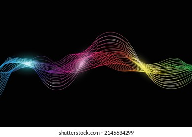 Colorful Wavy Lines Abstract Background. Technology Wallpaper. Modern Banner. Vector