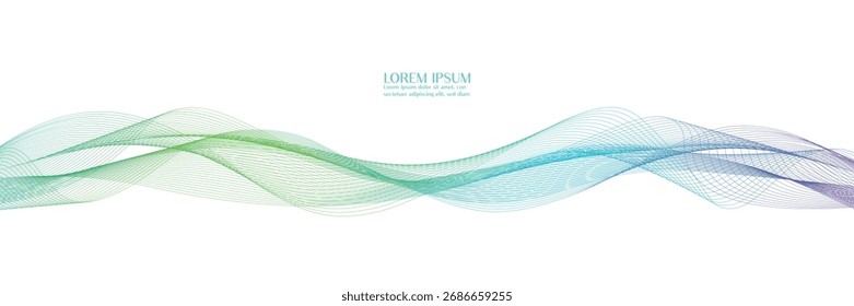 Fondo abstracto de líneas onduladas coloridas con espacio de texto para el diseño digital moderno.