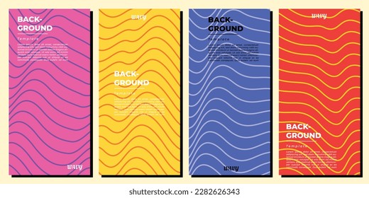 Colorful wavy lines background template copy space for poster, banner, or brochure
