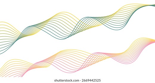 Líneas onduladas de colores crean un diseño abstracto adecuado para fondos y proyectos de arte digital