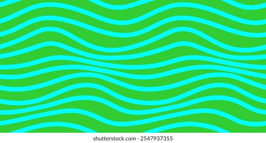 Colorful wavy lines pattern. Poster with coloring waves. Curvy shapes, impression painting concept. Abstract smooth geometric texture. Optical illusion background, aesthetic print vector illustration