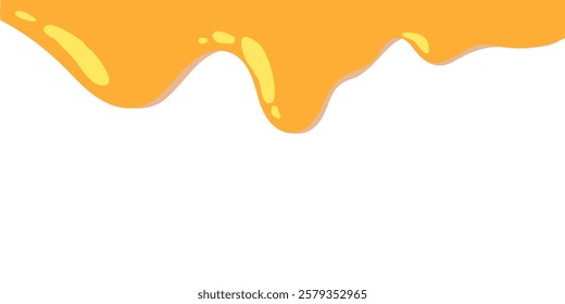 Colorful Wavy Liquid Background. Flowing Melted Caramel. Melting Slime Design Element. Dripping Yellow Paint. Abstract Honey Dripping Pattern. Honey Illustration. Melting Mustard Illustration.