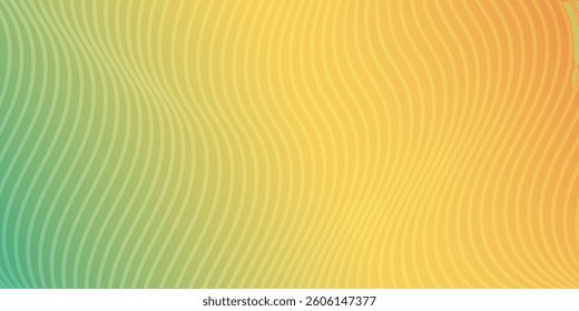 Colorful wavy pattern blending green and yellow shades in abstract design