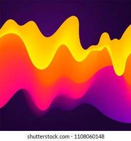 Colorful wavy pattern on purple background.