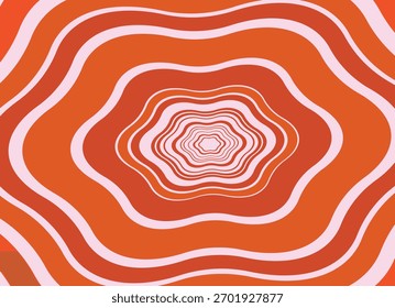 Colorful wavy patterns create an artistic spiral effect in bright orange and white shades