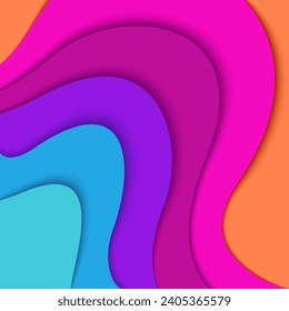 Ilustración del vector de fondo de sombra de onda colorida