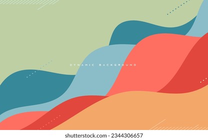 Fondo dinámico de forma ondulada colorida