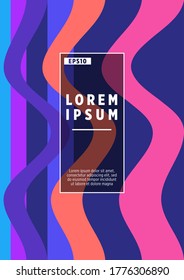 Colorful wavy stripes. Curved stripes pattern cover page layout templates set. Report covers graphic design, business brochure pages corporate templates.