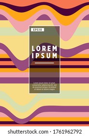 Colorful wavy stripes.  Halftone stripes texture cover page layout templates set. Report covers graphic design, business brochure pages corporate templates.