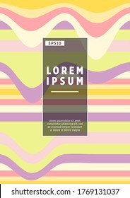 Colorful wavy stripes.  Halftone stripes texture cover page layout templates set. Report covers graphic design, business brochure pages corporate templates.