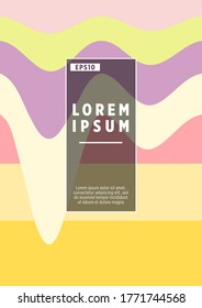 Colorful wavy stripes.  Halftone stripes texture cover page layout templates set. Report covers graphic design, business brochure pages corporate templates.