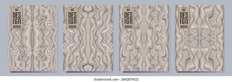 Colorful wavy stripes.  Halftone stripes texture cover page layout templates set. Report covers graphic design, business brochure pages corporate templates.