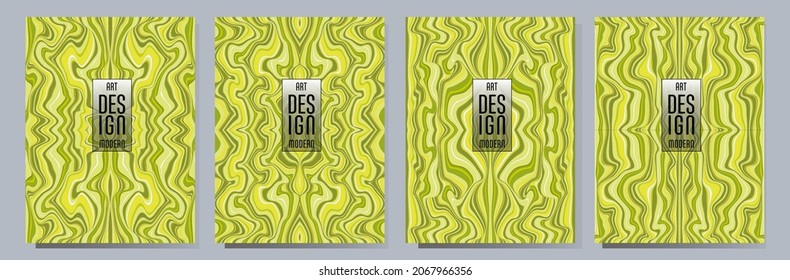 Colorful wavy stripes.  Halftone stripes texture cover page layout templates set. Report covers graphic design, business brochure pages corporate templates.