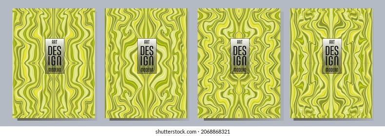 Colorful wavy stripes.  Halftone stripes texture cover page layout templates set. Report covers graphic design, business brochure pages corporate templates.