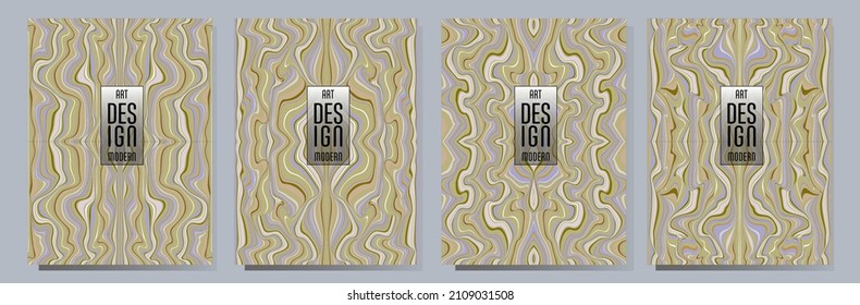 Colorful wavy stripes.  Halftone stripes texture cover page layout templates set. Report covers graphic design, business brochure pages corporate templates.