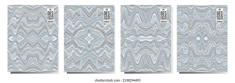 Colorful wavy stripes.  Halftone stripes texture cover page layout templates set. Report covers graphic design, business brochure pages corporate templates.