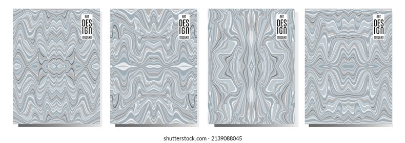 Colorful wavy stripes.  Halftone stripes texture cover page layout templates set. Report covers graphic design, business brochure pages corporate templates.