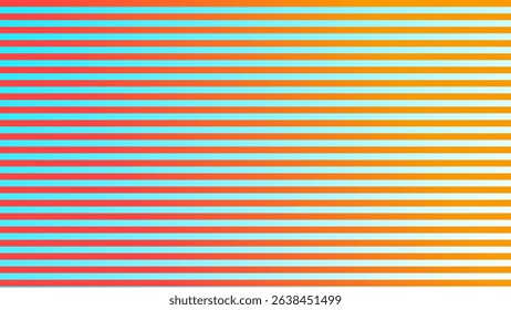 Colorful wavy stripes in orange, cyan, and yellow tones, with a retro abstract touch, capturing energy and rhythm, suitable for wallpaper or product wrapping.