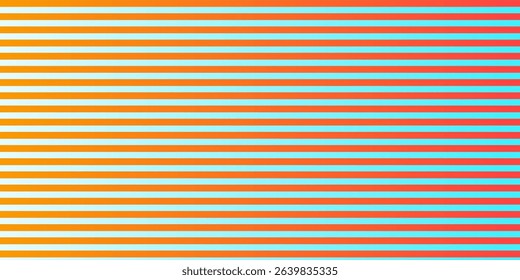Colorful wavy stripes in orange, cyan, and yellow tones, with a retro abstract touch, capturing energy and rhythm, suitable for wallpaper or product wrapping.