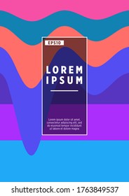 Colorful wavy stripes.  Stripes pattern cover page layout template. Report covers graphic design, business brochure pages corporate templates.