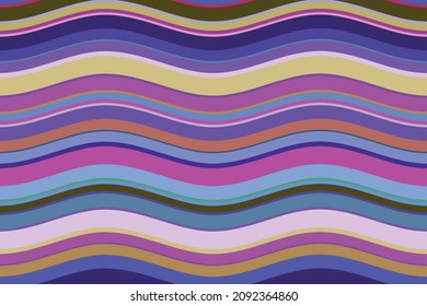 Colorful wavy stripes pattern. horizontal curved lines. Illustration. vector background. textile, graphic design.