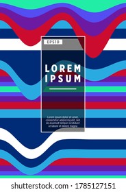 Colorful wavy stripes pattern. Minimalist design. Advertising banner, billboard or card decorative striped background graphic design