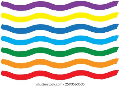 Colorful Wavy Stripes in a Rainbow Spectrum.