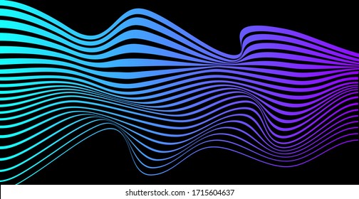 Colorful wavy texture. Abstract background. Linear form.