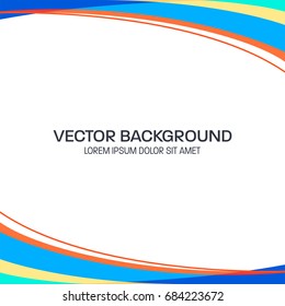 Colorful Wavy Vector Background with Flat Color Style