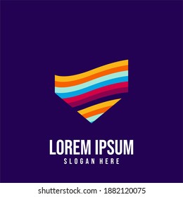 colorful wavy waves, blue background, logo, lorem ipsum, eps file