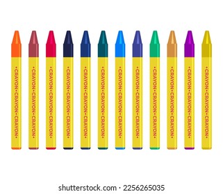 Colorosa colección de crayones de cera.Juego de crayones de cera