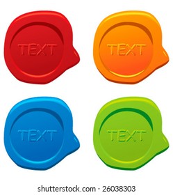 Colorful wax seals. Vector.