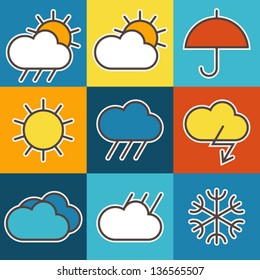 Colorful weather symbols