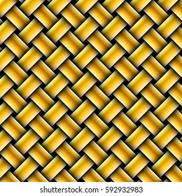 Colorful weave gold stripes, vector background