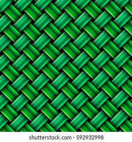 Colorful weave green stripes, vector background