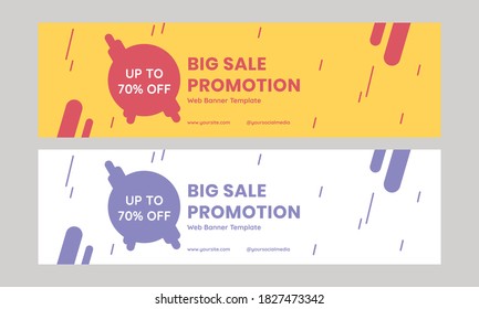 Colorful web banner abstract simply vector design for promotional sale