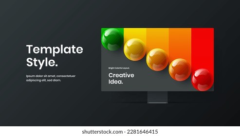 Colorful web banner design vector illustration. Minimalistic desktop mockup landing page template.